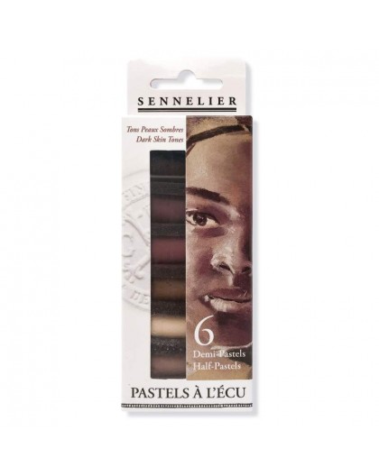 Sennelier Tons Peaux Sombres - set 6 halve Pastels à l'Ecu