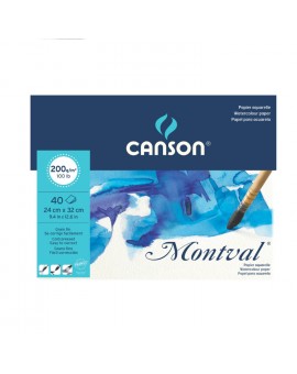 Canson Montval 200gr/m² aquarelpapier op blok 1-zijdig gelijmd