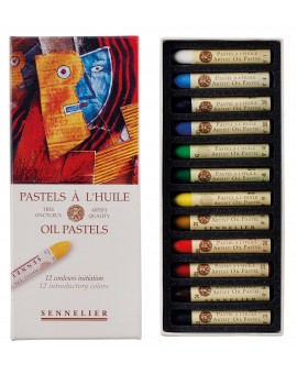 Sennelier oliepastels - set 12 kleuren Initiation