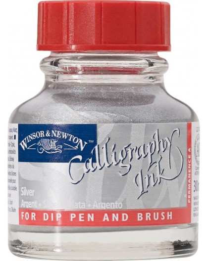 W&N Calligraphy ink 30ml - Metallic Silver