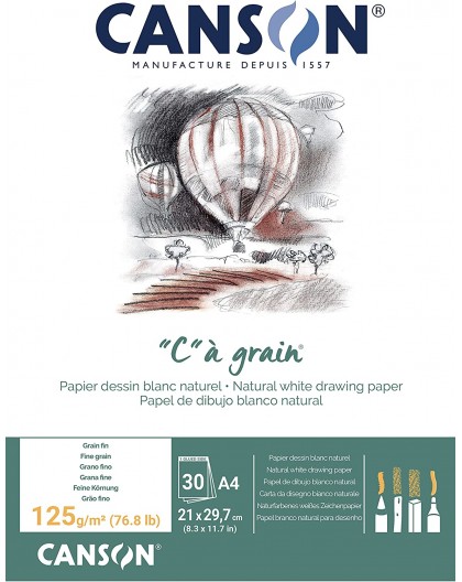 Canson C à Grain 125gr - blok 30 vel tekenpapier