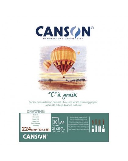 Canson C à Grain 224gr - blok 30 vel tekenpapier