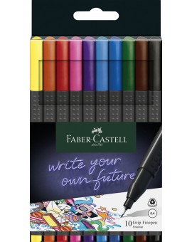 Faber-Castell Grip - set 10 Fineliners 0.4