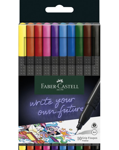 Faber-Castell Grip - set 10 Fineliners 0.4