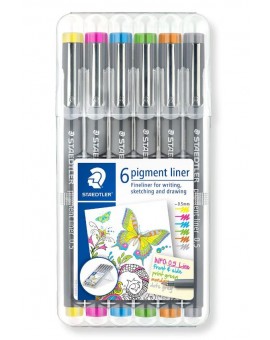 Staedtler Pigment Liner 0.5mm - box met 6 kleuren