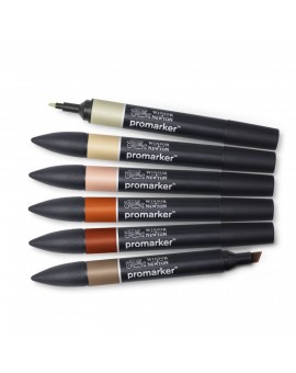 Winsor & Newton Promarker set 6 aardekleuren