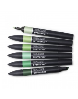Winsor & Newton Promarker set 6 groene tinten
