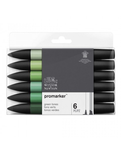 Winsor & Newton Promarker set 6 groene tinten