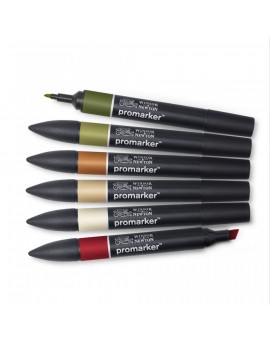 Winsor & Newton Promarker set 6 landschap tinten