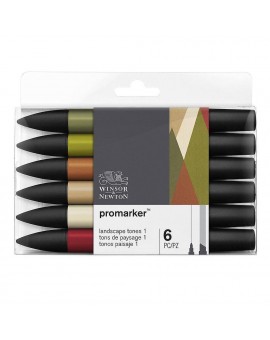 Winsor & Newton Promarker set 6 landschap tinten