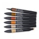 Winsor & Newton Promarker set 6 donkere huidtinten