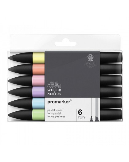 Winsor & Newton Promarker set 6 pasteltinten