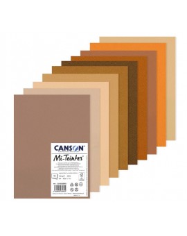 Canson Mi-Teintes pak 10 tinten Bruin