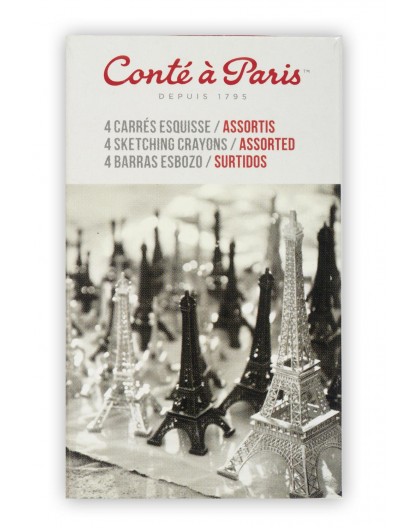 Conté à Paris Matchbox - set 4 carré schetskrijtjes