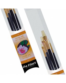 Da Vinci Plein Air set 4224 - 4 varkensharen penselen met lange steel