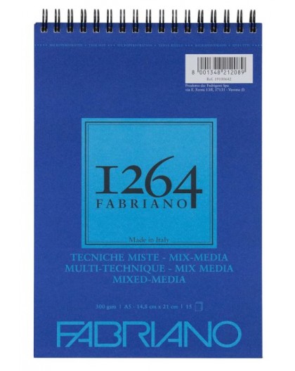 Fabriano 1264 Mixed Media blok met spiraal A5