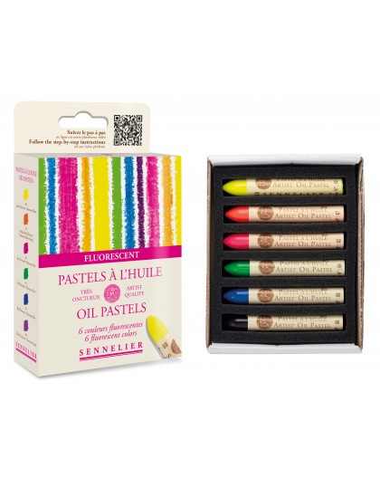 Sennelier oliepastels - set 6 kleuren Fluorescent