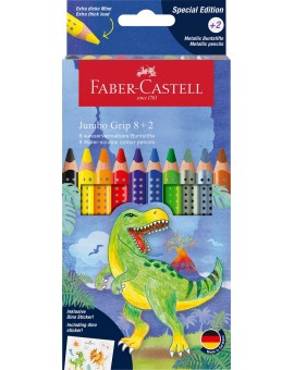 Faber Castell - kleurpotloden Jumbo grip Dino set 8+2