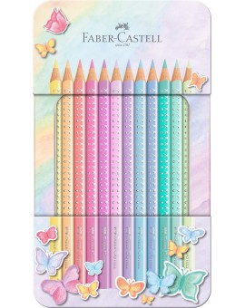 Faber Castell - Sparkle pastel 12 kleurpotloden in blik
