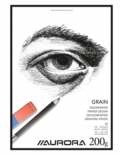 tekenblok Aurora Grain 200gr - A4 (BL11)