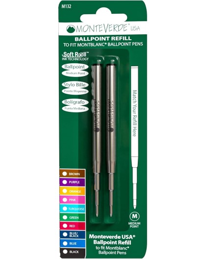 Monteverde balpenvulling voor Montblanc M zwart