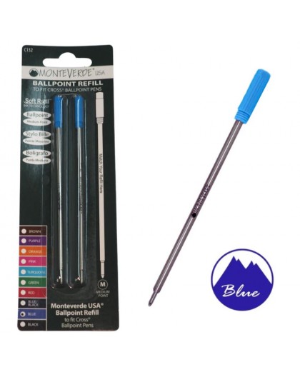 Monteverde balpenvulling voor Cross M blauw