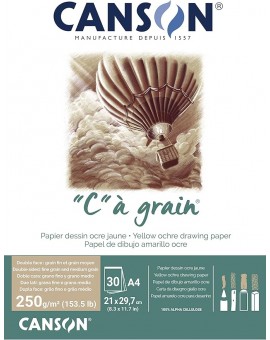 Canson C à Grain toned 250gr - blok 30 vel okergeel - A4