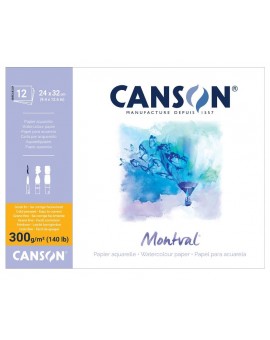 Canson Montval 300gr/m² aquarelpapier op blok 4-zijdig gelijmd - 24x32cm