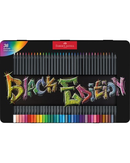 Faber Castell - Black Edition 36 kleurpotloden in bliketui