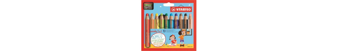 Printerchen Stiftehalter für Kinder - kompatibel mit Stabilo Woody - 18 Fächer (Pastellblau (gerade